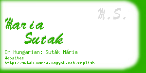 maria sutak business card